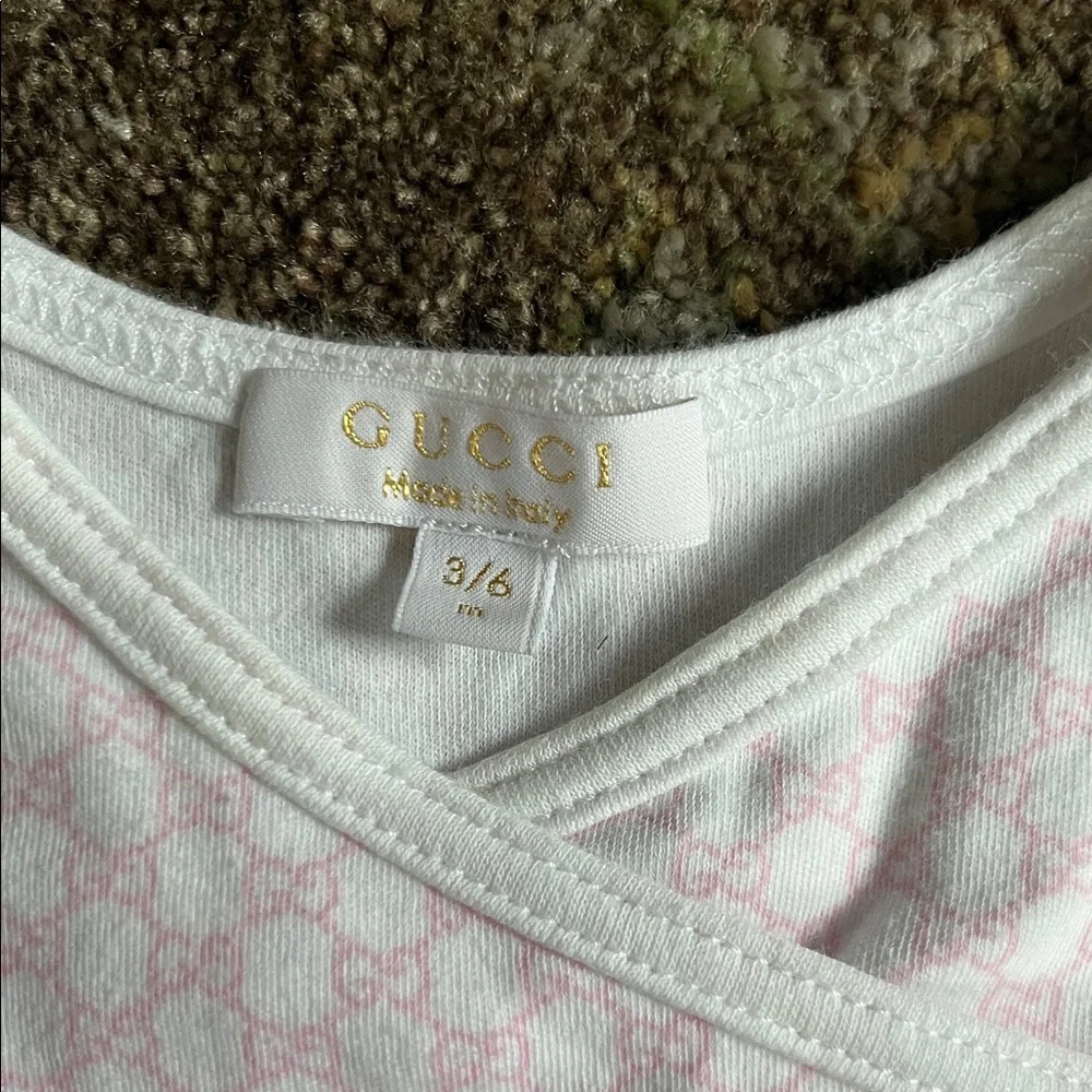 Gucci Pink and White Baby Matching Set
